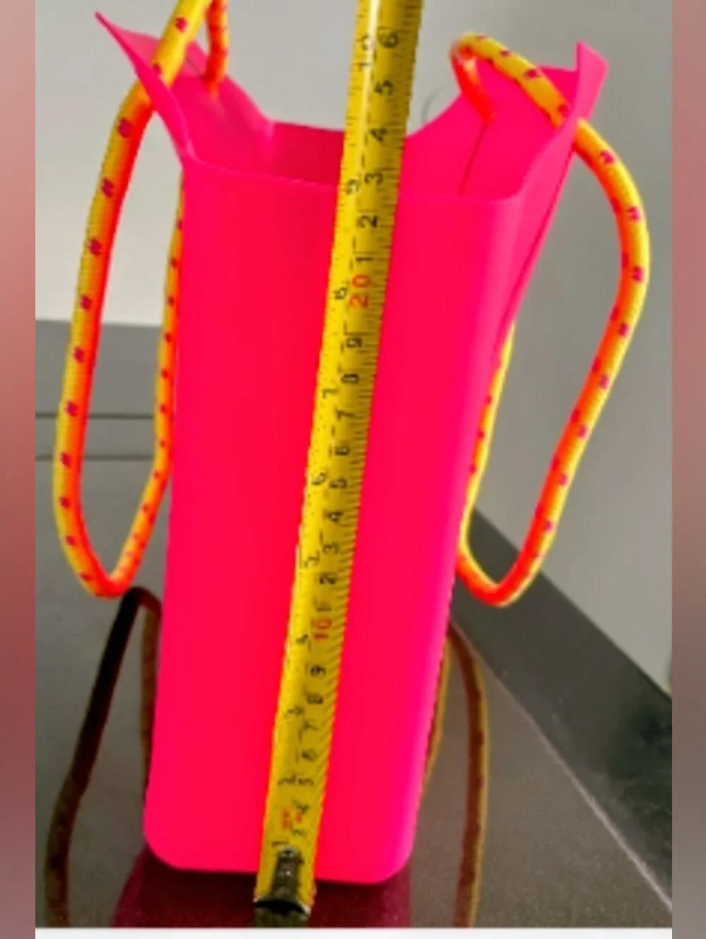 Sol de Janeiro Neoprene Shoulder Bag | Hot Pink | Yellow Rope Handles | NWT